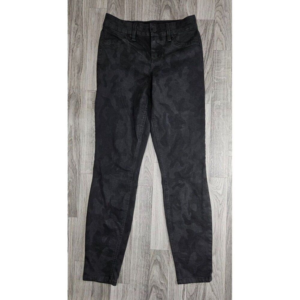 Level 99 Womens Size 28 Mid Rise Skinny Janice Camo Camouflage Black Denim Jeans